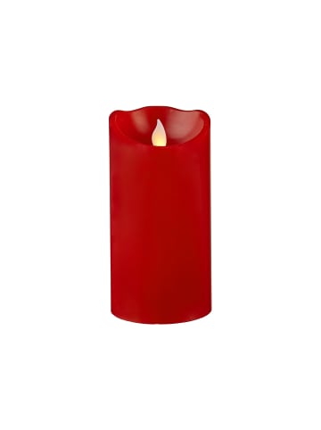 STAR Trading LED Stumpenkerze ,M-Twinkle' aus Echtwachs, Batterie und Timer, rot, 1