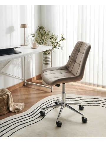 Beliani Bürostuhl MELROSE in Beige/Schwarz/Silber - (W) 60 x (H) 82 x (L) 60 cm