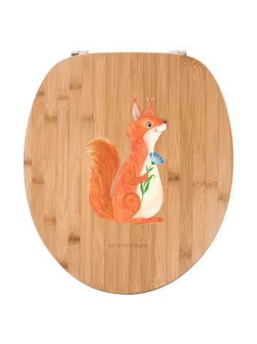 Mr. & Mrs. Panda Toilettendeckel Eichhörnchen Blume ohne Spruch in Braun