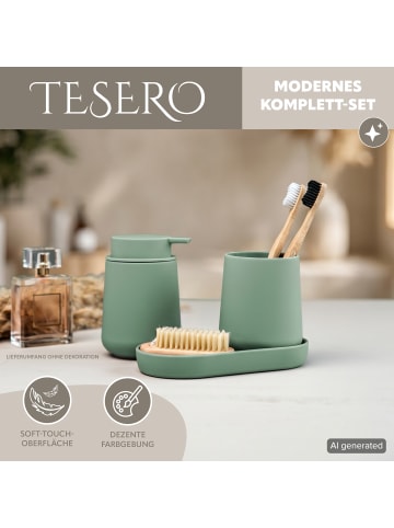 eluno Bad-Accessoires Set TESERO 3tlg. ca. 8,5 x 12 x 9 cm (B/H/T)