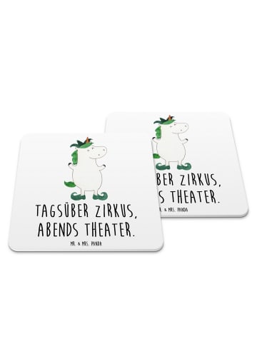 Mr. & Mrs. Panda Bierdeckel Einhorn Joker mit Spruch in Weiß