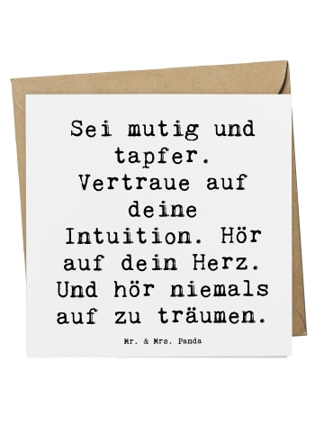 Mr. & Mrs. Panda Grußkarte Spruch Mutig zu sich selbst stehen mi... in Weiß