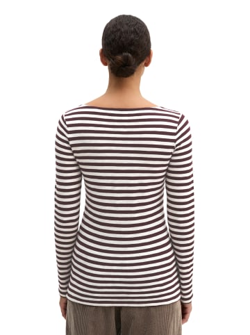 Marc O'Polo Gestreiftes Longsleeve regular in Dark Red