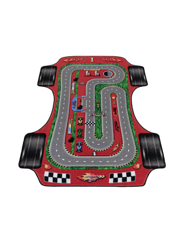 KADIMA DESIGN Teppich Kinder Flachgewebe Rennbahn Polyamid rutschfest Kinderzimmer