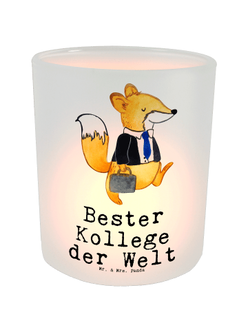 Mr. & Mrs. Panda Kerzenglas Fuchs Bester Kollege der Welt mit Sp... in Transparent