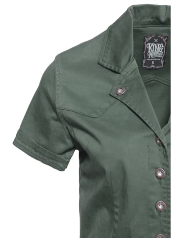 Queen Kerosin Queen Kerosin Workwear Swingkleid in green