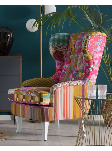 Beliani Sessel MOLDE in Bunt/Weiß/Braun - (W) 70 x (H) 100 x (L) 80 cm