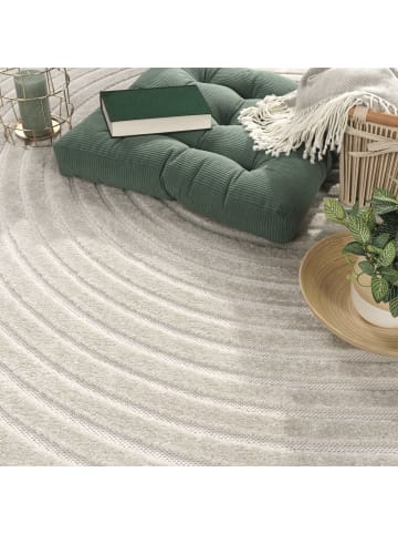 KADIMA DESIGN Teppich Kurzflor Struktur Wohnzimmer in Creme