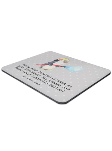 Mr. & Mrs. Panda Maus-Pad Feuerwehrfrau Köchin mit Spruch in Grau Pastell