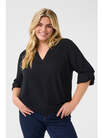 KAFFE curve Langarm-Bluse KCmolly in Black Deep