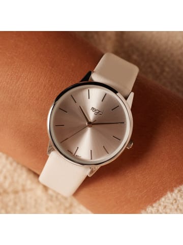 Lucardi Lederimitat Quarz Regal Silber