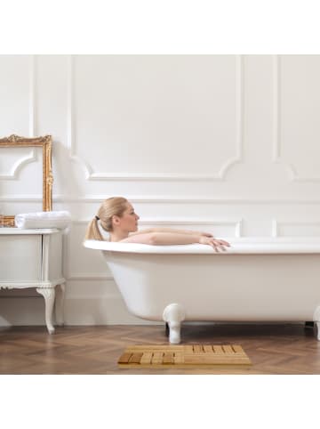 relaxdays Bambus Badematte in Schwarz - 61 x 40 cm