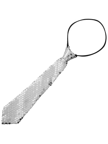 tectake Schmale Unisex-Krawatte in Einheitsgröße, silber