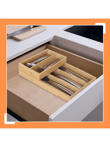 relaxdays 2-tlg. Besteckeinsatz Set in Natur