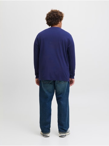 JACK & JONES PLUS Langarm-T-Shirt in Ocean Cavern