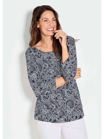 GOLDNER Kurzgröße: 3/4-Arm-Shirt mit Paisleymuster in schwarz / weiß / gemustert
