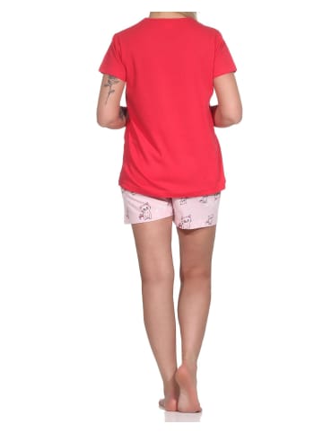 NORMANN Shorty Pyjama Schlafanzug Katzen    - 73914 in pink