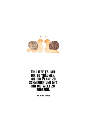 Mr. & Mrs. Panda Thermosflasche Schnecken Liebe mit Spruch in Weiß
