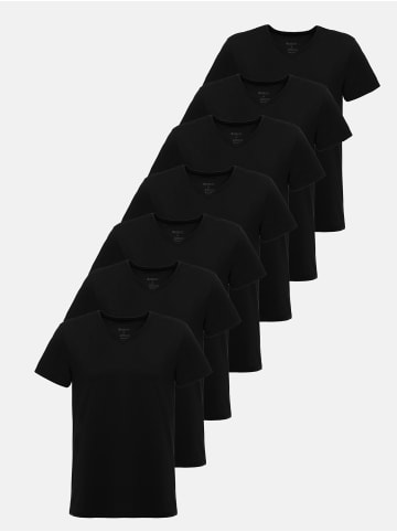 Tazzio T-Shirt "E107" - 7er-Pack - in Schwarz