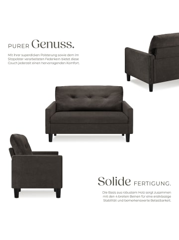 tectake Sofa Viborg, 121,5 x 77 x 91 cm, grau