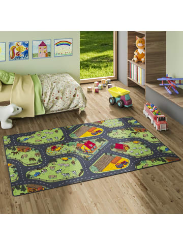 Snapstyle Kinderteppich Bauernhof in bunt