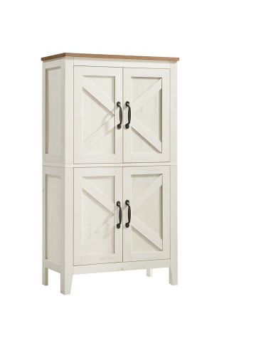 VASAGLE Badkommode Liry in Vintageweiß - (B)30 x (H)110 x (T)60 cm