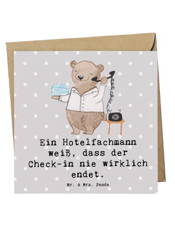 Mr. & Mrs. Panda Deluxe Karte Ein Hotelfachmann weiß, dass der C... in Grau Pastell