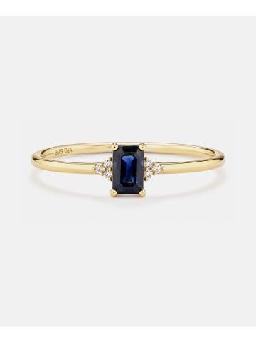 Diamant L'éternel Ring, mit Saphir, 375 Gelbgold