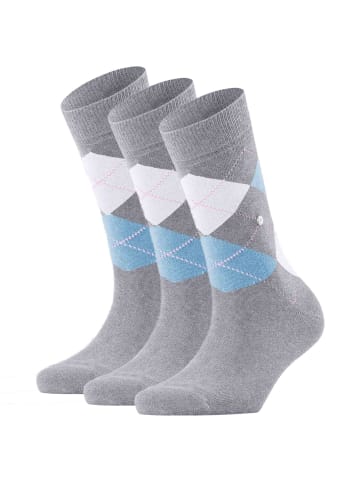 Burlington Socken 3er Pack in Hellgrau/Hellblau/Weiß