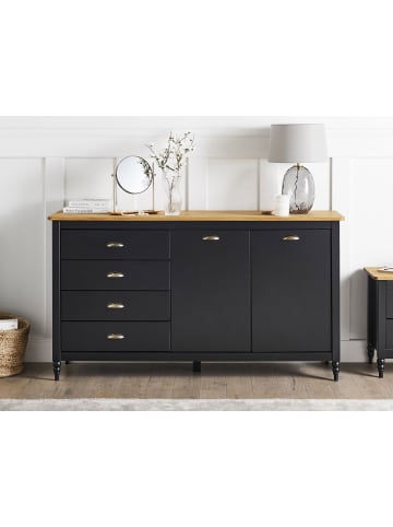Beliani Sideboard SHILLINGTON in Schwarz/Gold/Braun - (W) 150 x (H) 83 x (L) 40 cm