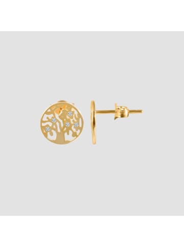 Adeliás Damen Ohrringe – Ohrstecker aus 333 Gold mit Zirkonia in gold
