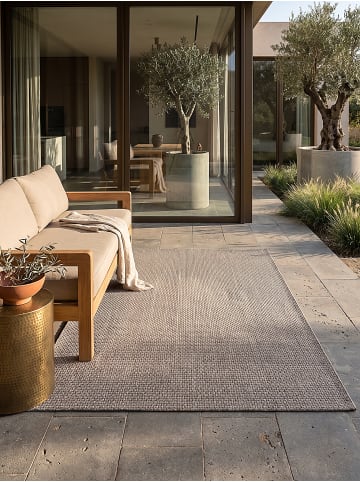 KADIMA DESIGN Läufer Uni flachgewebt pflegeleicht Wohnzimmer Flur Esszimmer Wohnraum in Taupe