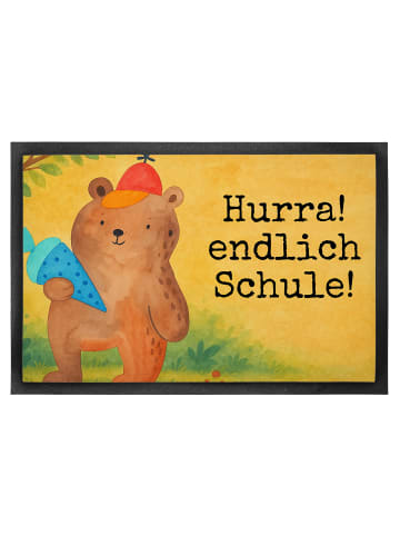 Mr. & Mrs. Panda Fußabtreter Bär Schultüte Design mit Spruch in Weiß