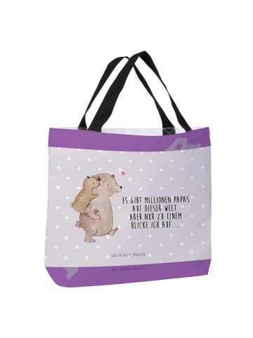 Mr. & Mrs. Panda Strandtasche Papa Bär mit Spruch in Grau Pastell
