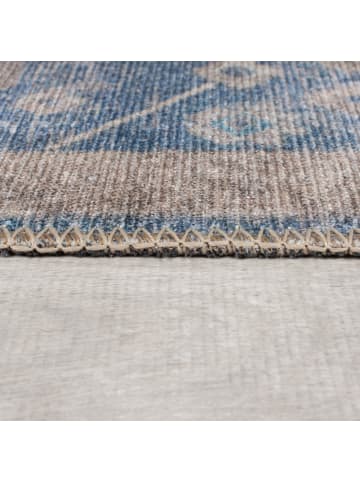 KADIMA DESIGN Waschbarer Teppich Vintage Floral, Orientalisch, Wohnzimmer in Blau