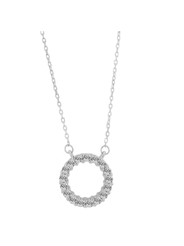 Adeliás Damen Halskette aus 925 Silber mit Zirkonia in silber