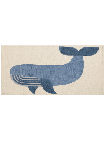 Beliani Kinderteppich SELAI in Beige/Blau/Grau - (W) 80 x (L) 150 cm