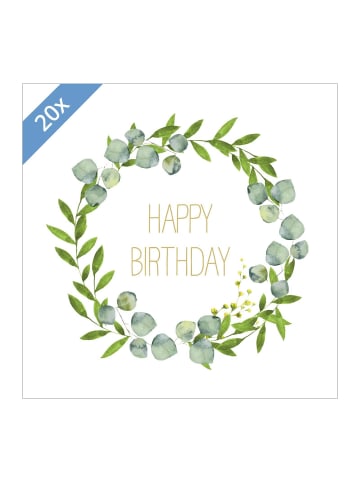 ppd 20er Set Papier Servietten 33 x 33 cm in Happy B'day