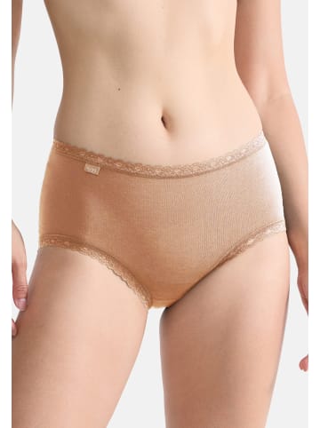 Sloggi Midi Slip 24/7 Cotton Lace in Beige / schwarz