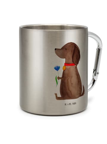 Mr. & Mrs. Panda Kaffeebecher Hund Blume ohne Spruch in Silber