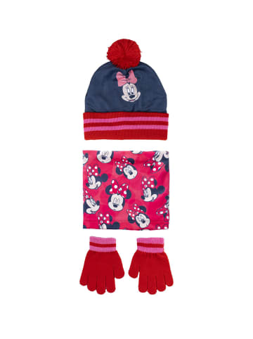 Disney Minnie Mouse 3tlg. Set: Mütze, Schal und Handschuhe in Dunkel-Blau