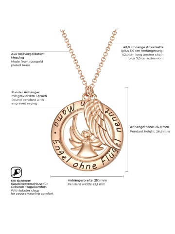 Rafaela Donata Halskette Engel/Flügel Messing in roségold