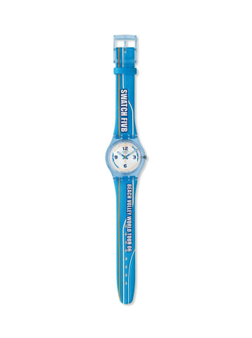 Swatch Armbanduhr in Blau/Weiss 34 mm