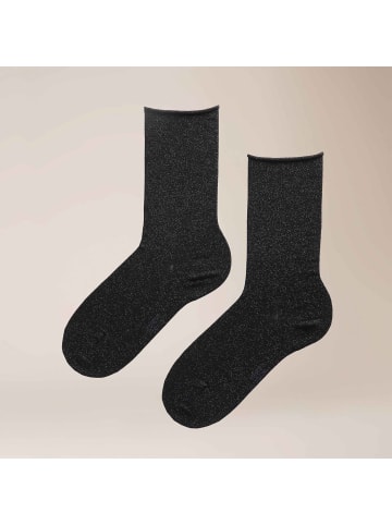 Kunert Socken Sparkling Citynight edler Glanz in Black