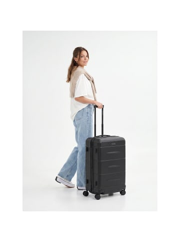 Police London 4 Rollen Trolley 64 cm mit Dehnfalte deep black