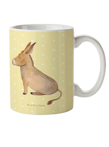 Mr. & Mrs. Panda Plastikbecher Esel ohne Spruch in Gelb Pastell