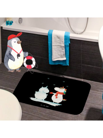 Mr. & Mrs. Panda Duschvorleger Einhorn Schneemann ohne Spruch in Schwarz