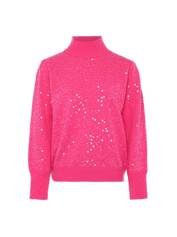 faina Damen Strickpullover Mit Pailletten in PINK