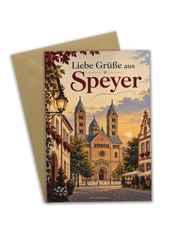 Glückwunschkarte Kathedrale zeitlos Design mit ... in Weiß