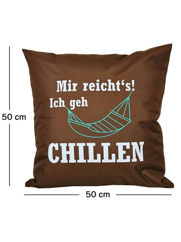 JACK 1x Outdoor Kissenhülle Motiv 50x50cm Chillen in Braun